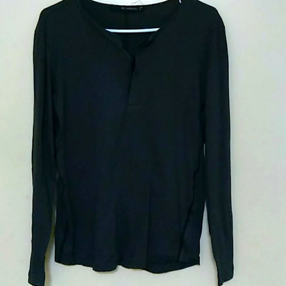 Men S dark green tee long sleeve